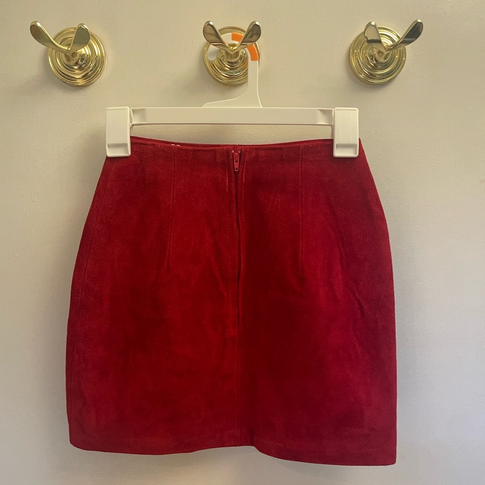 Red mini skirt